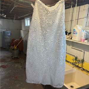 White Floral Eyelet Lace button